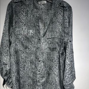 Calvin Klein snake print blouse Size L
